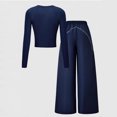 thumbnail image 4 of qolati Girls Clothes 2 Piece Long Sleeve Letter Print Tops Wide Leg Sweatpants Set Little Girl Matching Tracksuit Summer Outfits Size 8-13, 4 of 8