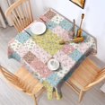 thumbnail image 2 of Pioneer Flower Floral Print Pattern Square Tablecloth, Waterproof Wipeable Spillproof Washable Table Cover for Home Kitchen Party Decor, 42"x42", 2 of 6