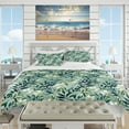 thumbnail image 2 of Designart "Seaside Leaf Symphony I" Green Tropical Bedding Covert Set - Tropical Bed Set With 2 Shams, 2 of 5