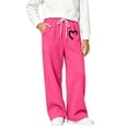 thumbnail image 5 of Htrmlpk Girls Sweatpants Drawstring Baggy Straight Leg Jogging Pants Athletic Slacks Workout Running Joggers Trousers with Pockets, 5 of 6
