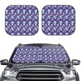thumbnail image 2 of Vsdgher Skull Purple Flower Print Car Windshield Sun Shade, Reflective Sunshade Window Sunshade Sun Visor Protector Fit for Cars,Trucks,SUVs-Small, 2 of 6
