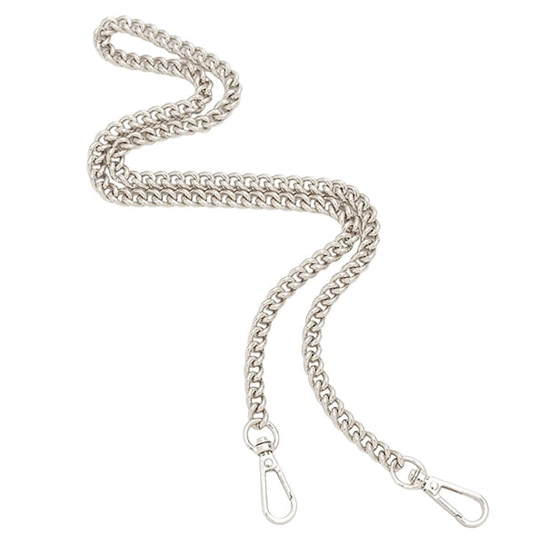 Correa de cadena para bolso, asa para el hombro, correa para bolso, duradera con hebillas de metal Plata 120cm