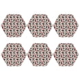 thumbnail image 2 of Pofeuu Christmas Cat Print Leather Coasters Set of 6, Round Cups Mugs Mat Pad for Home Kitchen Heat Resistant Drink Coasters,Hexagon, 2 of 7