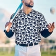 thumbnail image 5 of Hirioo black Skull white for Men's Baseball T-shirt Shirts Short Sleeve Casual Summer Button Stretch T Shirts,Size S-4XL-X-Large, 5 of 7