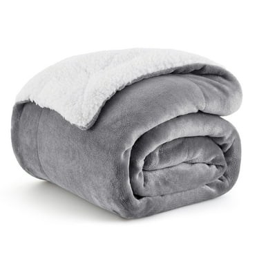 U by Bedsure Sherpa Fleece Throw Blanket Grey - Thick and Warm Blankets Soft and Fuzzy Throw, 50x60 inches