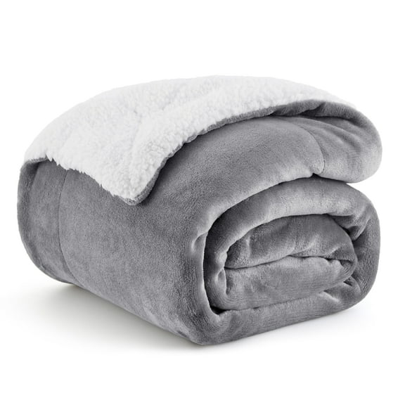 U by Bedsure Sherpa Fleece Throw Blanket Grey - Thick and Warm Blankets Soft and Fuzzy Throw, 50x60 inches