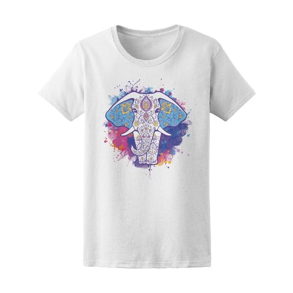 Beautiful Paisley Elephant T-Shirt Women -Image by Shutterstock, Female Medium