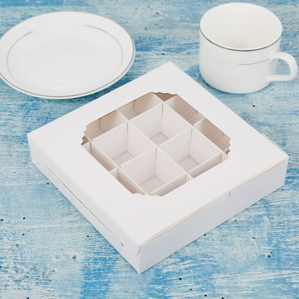 20pcs Empty White Pick and Mix Sweet Boxes with Inserts Clear