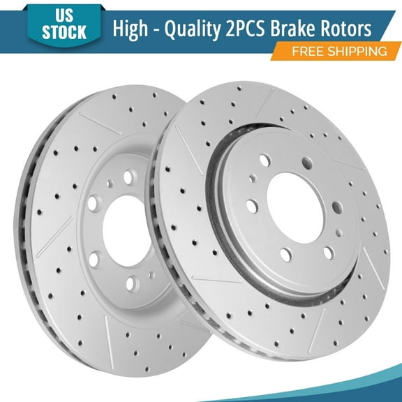 YXPCARS 2PCS Front Brake Rotors(120.65119), Drilled & Slotted Disc Rotors Kit for Ford Expedition F-150 Lincoln Navigator