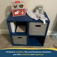 thumbnail image 5 of Kings Brand Furniture - 4 Cube Storage Organizer Book Shelf, Toy Storage Organizer for Playroom, Bedroom, Nursery School, Blue, 5 of 8