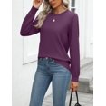 thumbnail image 4 of Zeagoo Womens Fall Sweaters Long Sleeve Tops Classic Crew Neck Pullover Sweaters Loose Dressy Blue Basic Tops, 4 of 6