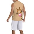 thumbnail image 2 of Naloa Funny Giraffe Blowing Bubble Basketball Jersey Reversible Men's Mesh Athletic Sports Shirts Training Practice S-4XLMedium, 2 of 6