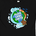 thumbnail image 4 of Inktastic Earth Day Peace Love Earth with Turtle and Waves Boys or Girls Baby T-Shirt, 4 of 5