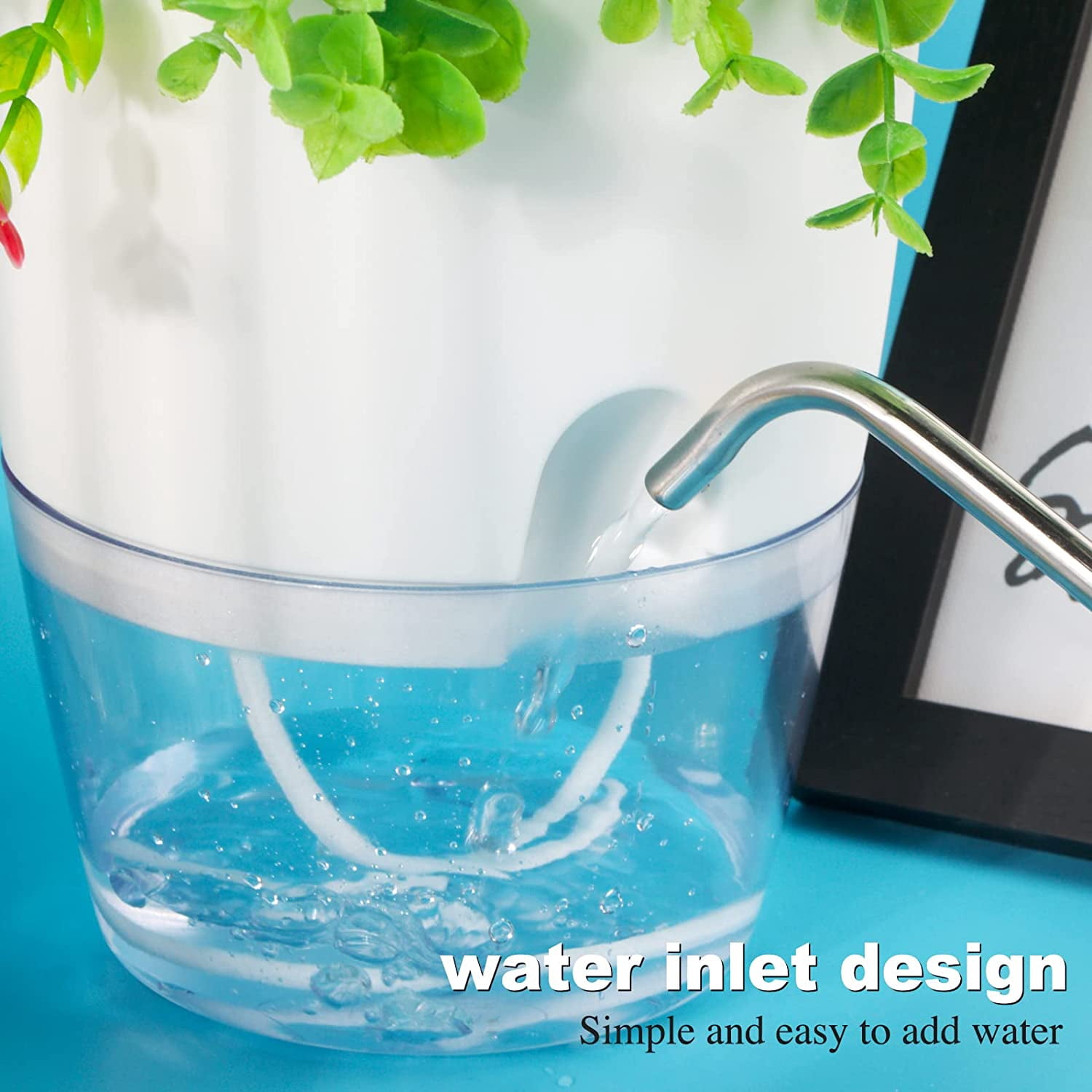 Self Watering Pots for Indoor Plants, Flower Pots Outdoor, 3 Pack 6 Inch Self Watering Planter, Plant Pots , Plastic Flower Pots, Plant Pots Indoor, Flower Pots Indoor, White