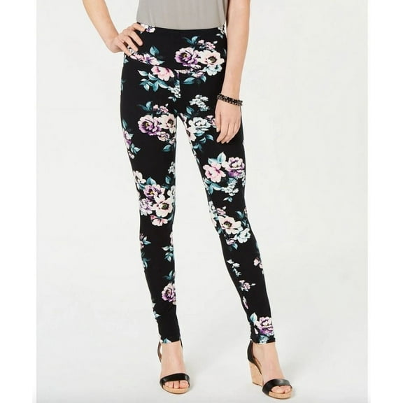 I.n.c. Shaping Printed Leggings (S, multicolor - Black w/ Floral Print)