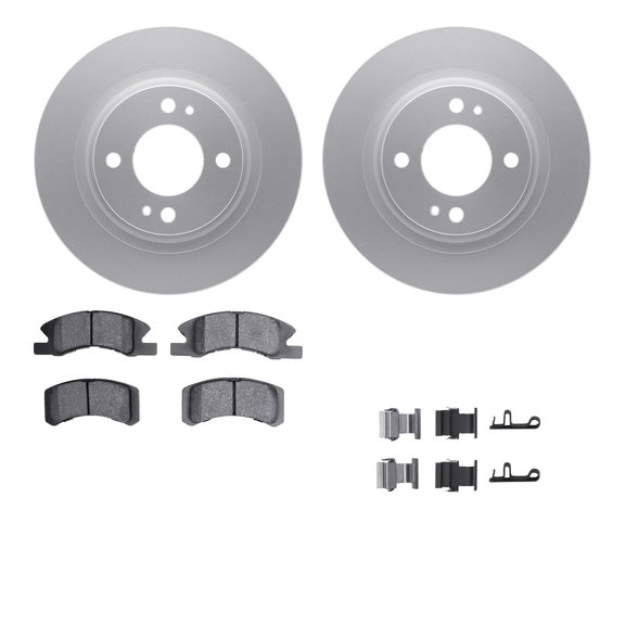 Dynamic Friction Company Front Geospec Brake Rotors with 5000 Advanced Brake Pads includes Hardware 4512-72088