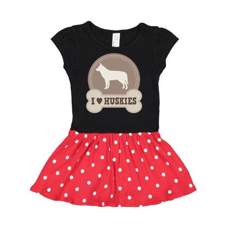 

Inktastic Husky Dog Gift I Love Huskies Gift Toddler Girl Dress