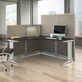 thumbnail image 2 of Office in an Hour 65W L Shaped Cubicle Desk in Mocha Cherry - Engineered Wood, 2 of 15