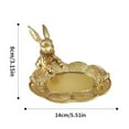 thumbnail image 3 of Easter Decor Clearance! Golden Bunny Figurine Jewelry Ring Tray Decorative Easter Statue Ornament Animal Sculpture Home Table Decor, 3 of 4