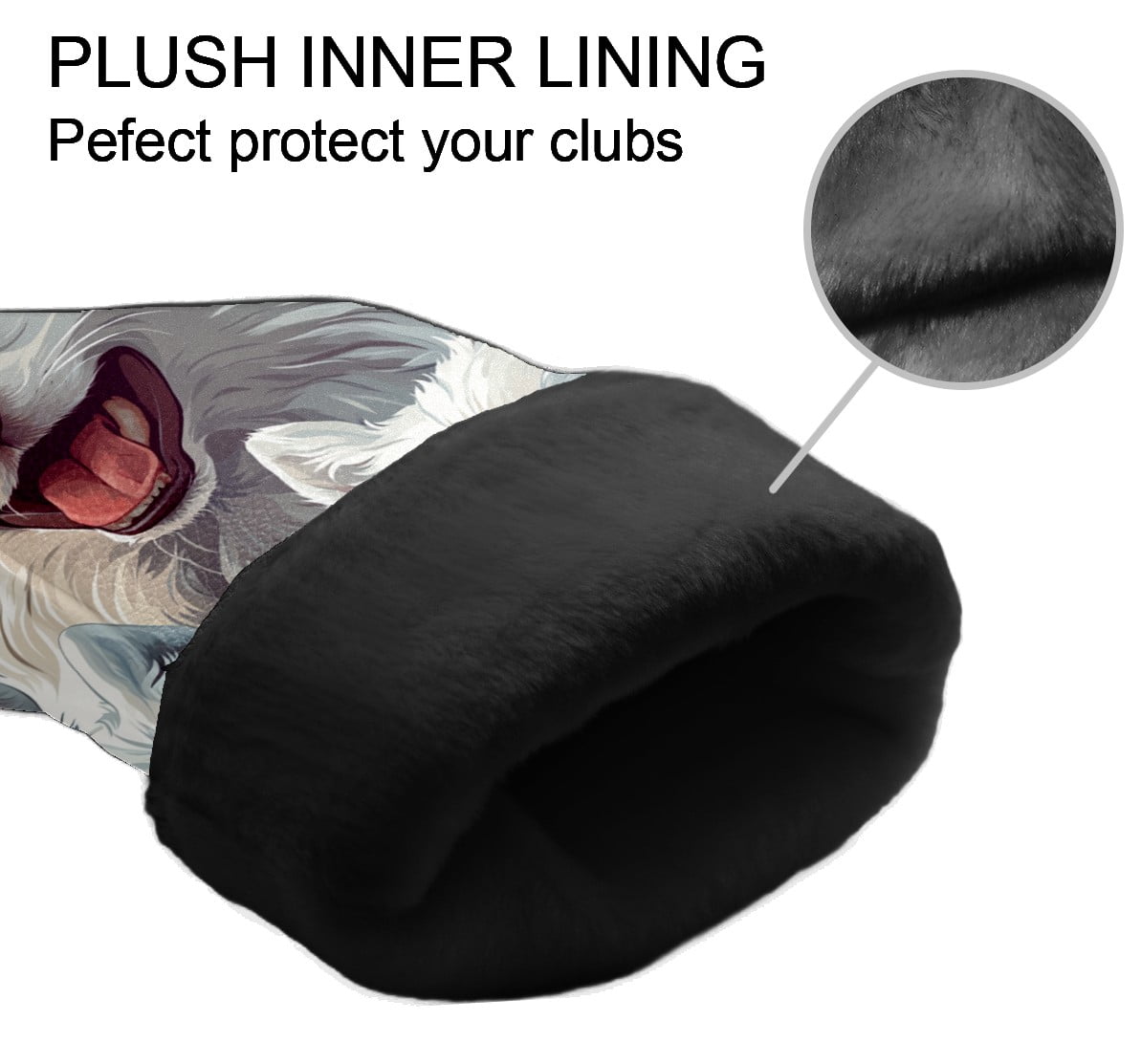 Golf Club Covers PU Leather Waterproof Head Covers for Fairway Woods Hybrids Cute Samoyed