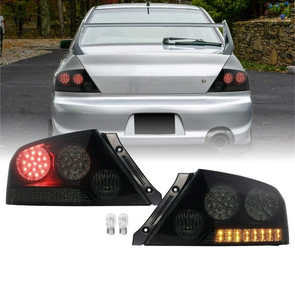 2003-2006 Mitsubishi Lancer Evolution EVO 8/9 Smoke OR Red/Amber OR Black/Clear LED Tail Light - Unique Style Racing