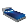 thumbnail image 2 of Ambesonne Ocean Fitted Sheet & Pillow Sham Set, Sandy Seabed Sea Scene, Twin, Navy Blue Aqua, 2 of 2
