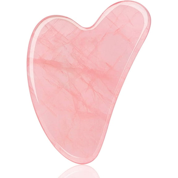 Gua Sha Facial Tool,Guasha Tool for Face,Facial and Body Massager,Natural Stones Rose Quartz,Scraping and SPA Acupuncture Therapy to Lift,Decrease Puffiness and Tighten.(Pink)