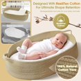 thumbnail image 5 of Baby Changing Basket with Pads and Safety Belt- 100% Cotton Boho Baby Moses Basket Changing Table and Thick Pad with Waterproof Mattress Cover, Nursery Decor in Taupe Color with Storage Bag, 5 of 9