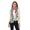 thumbnail image 2 of FORMRS Womens Scarf Winter Soft Long Big Warm Shawls Wrap Tassel Scarves, Red Flowers Pattern, 2 of 9