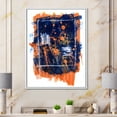 thumbnail image 2 of Designart 'Navy Blue and Orange Abstract' Modern Framed Canvas Wall Art Print, 2 of 5