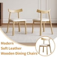 thumbnail image 6 of Ciphrias Dining Chairs Set of 2, 30.71" Natural Wood Chairs with PU Cushion Seat, Curved Back, Armless for Dining Room Kitchen, 6 of 8