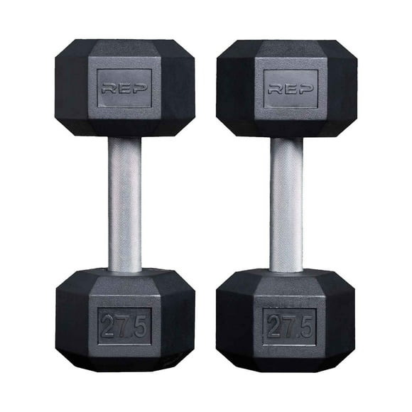 Rep Rubber Hex Dumbbells, 7.5 lb Pair