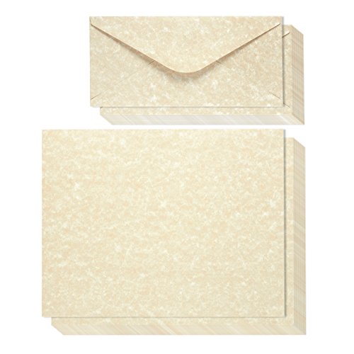 Vintage Antique Old Parchment Stationery Paper and Envelopes Set (8.5 x