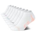 thumbnail image 1 of New Balance Girls' Athletic Low Cut Socks with Reinforced Heel and Toe (8 Pack), Size Small, White, 1 of 1
