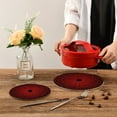 thumbnail image 2 of Wobogo Red Cobweb Trivets Potholders Set of 2 Cotton Woven Round Hot Plate Mats for Hot Dishes Bowls Teapots, 2 of 7