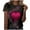 Hot Pink, variant on Women's Tops Plus Size Casual Tie Dye Heart Graphic T-Shirt Short Sleeve Crewneck Tee Tops Orange M
