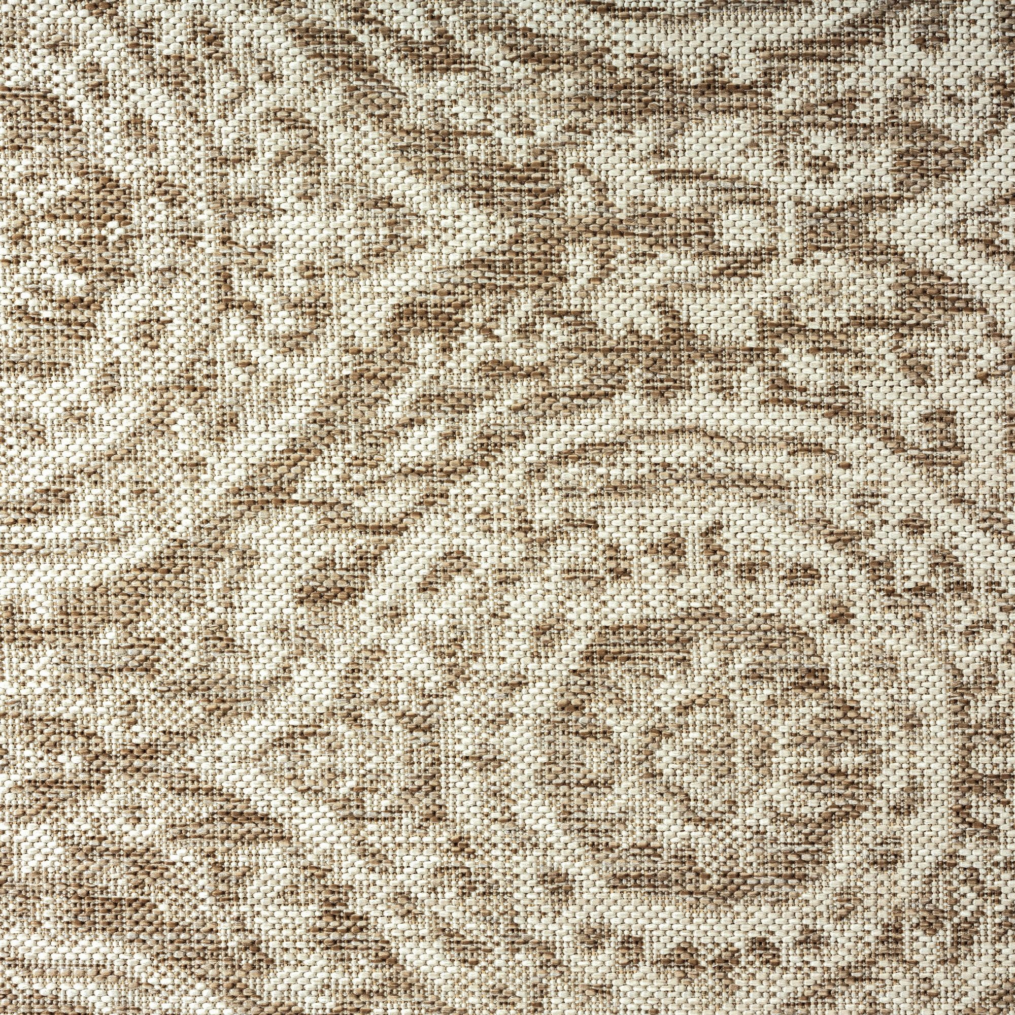 Nicole Miller New York Patio Country Zoe Moroccan Damask Indoor/Outdoor Area Rug, Taupe/Ivory , 7'9"x10'2"