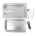 thumbnail image 4 of 14L/14QT Anti-dry Electric Chafing Dish Stainless Steel+PC Buffet Stove 30℃-90℃ Electric Chafing Dish Set Stainless Steel+PC 110V w/ Food Trays 14L/14QT, 4 of 11