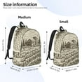 thumbnail image 3 of Honeii Vineyard Landscape Print Canvas College Laptop Backpack, Durable Rucksack Travel Notebook Bag School Backpack Book Bag for Men Women-Medium, 3 of 7
