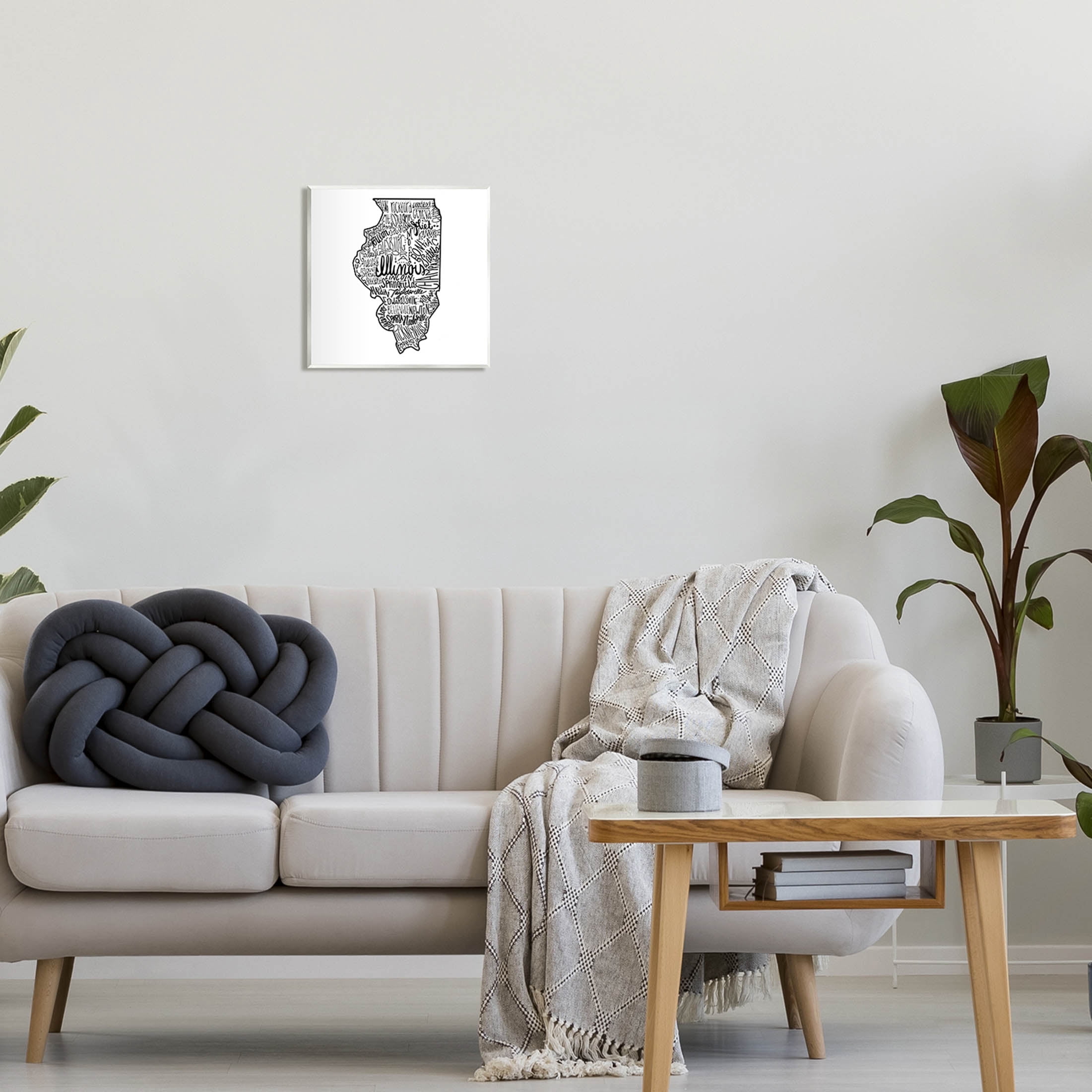 Stupell Industries Illinois US State Typography Map Shape Graphic Art Unframed Art Print Wall Art, Design by The Saturday Evening Post