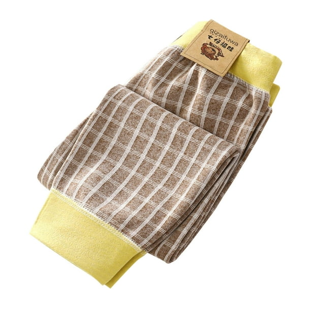 Pantalones largos de invierno para niños, de tela a cuadros, con forro polar y leggings gruesos, pantalones largos para niñas, pantalones de poliéster.