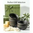 thumbnail image 5 of Stoneware Soup Bowls, 24 oz Cereal Bowls Set of 6 for Kitchen, Ceramic Bowls Set for Oatmeal, Dessert, Noodle, Cute Bowls Set for Gift, Dishwasher Microwave Oven Safe, Matte Black, 5 of 7