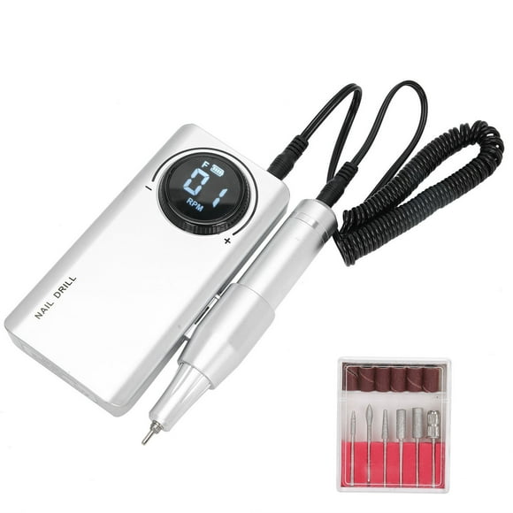 Nail Drill Pen, Power Bank Function LCD Display Adjustable Speed Nail Polishing Pen 12H Work For Salon For Home Pearly Lustre Black,Pearly Lustre Gray