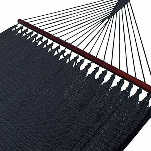 Double Caribbean Hammock - Soft-Spun Polyester - 48 inch (Black)