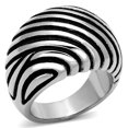 thumbnail image 1 of Alamode TK929-5 Women High Polished Stainless Steel Ring with Epoxy in Jet - Size 5, 1 of 1