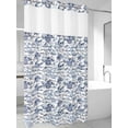 thumbnail image 4 of Coastal Blue No Hook Shower Curtain Waterproof, Bathroom Curtains with Snap in Liners and See Through Top Window, Ocean Starfish Retro Conch Summer Shell Hotel Style Bathtub Curtains Shower 36"Wx72"L, 4 of 8