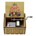 HANHANRON Happy Birthday Music Box, Wooden Hand Crank Music Box for ...