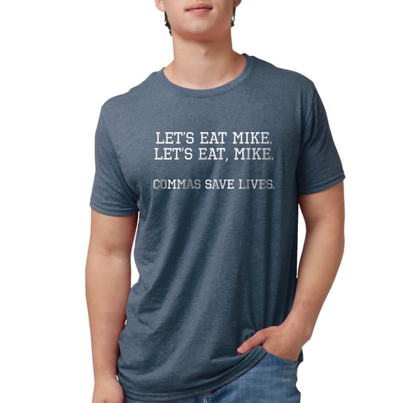 CafePress - Commas Save Lives T Shirt - Mens Tri-blend T-Shirt