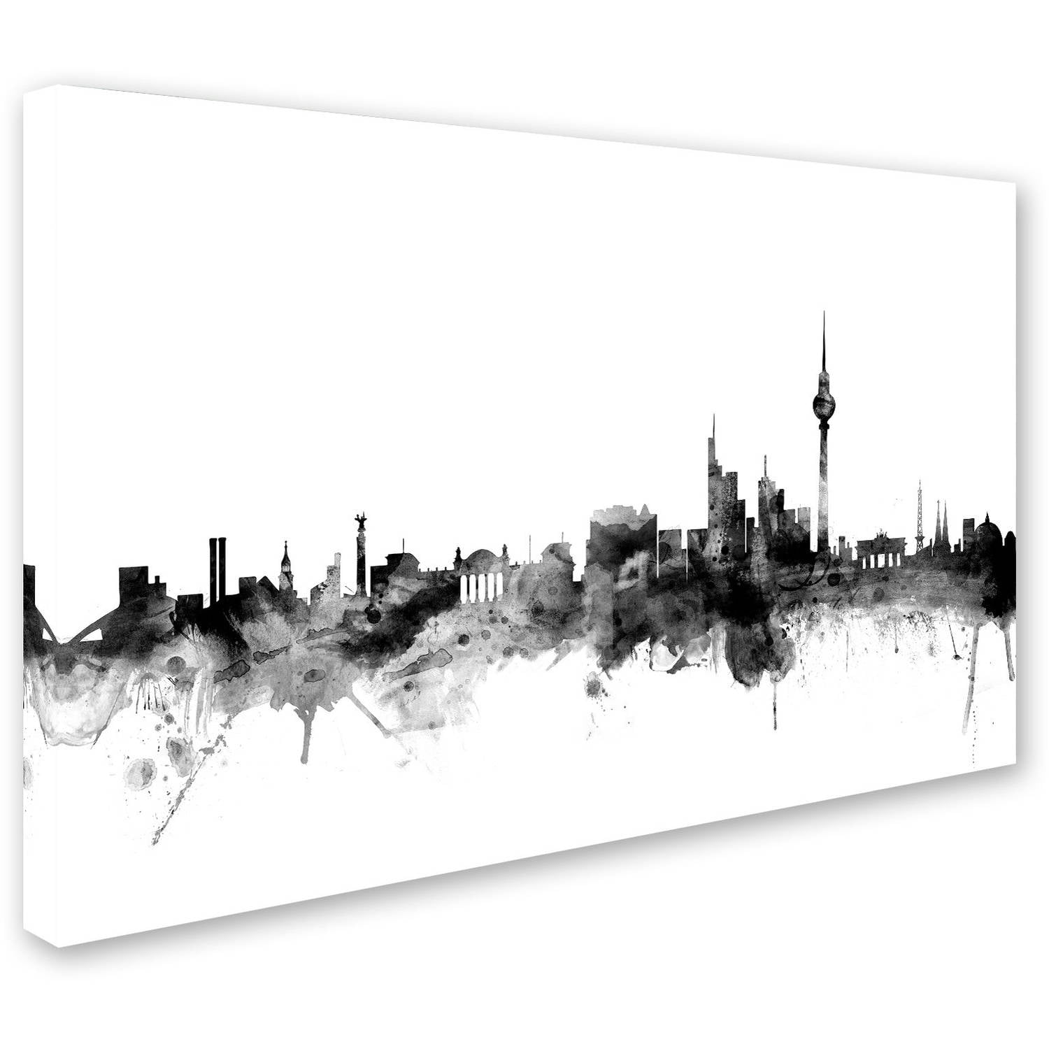 Trademark Fine Art "Berlin Germany Skyline B&W" Canvas Art by Michael Tompsett