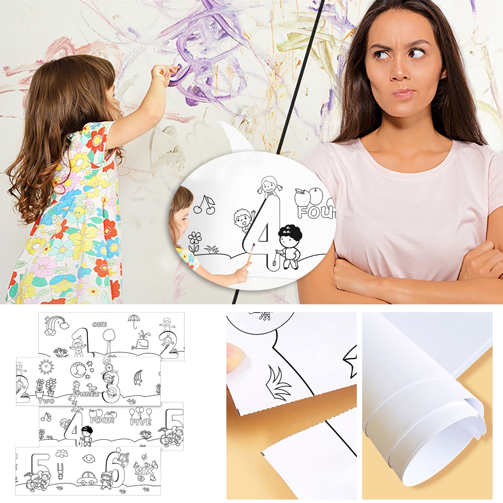  Childrens Drawing Roll, Coloring Paper Roll For